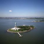 Aerial view of the Statue of Liberty